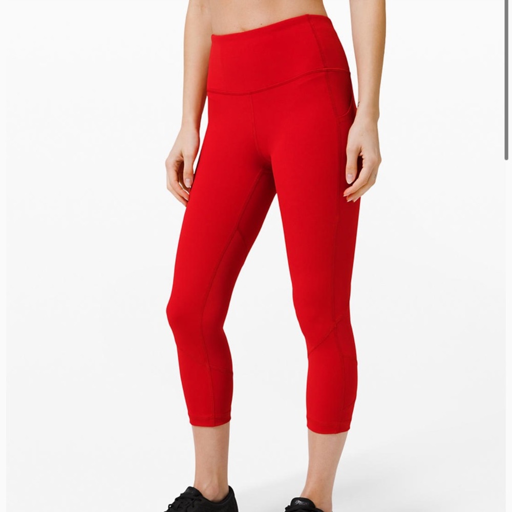 Red Lululemon leggings
